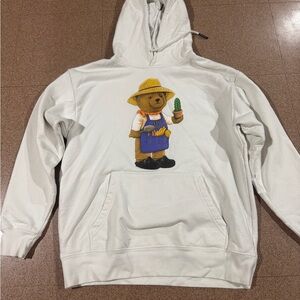 Arket White Hoodie with Bear Graphic